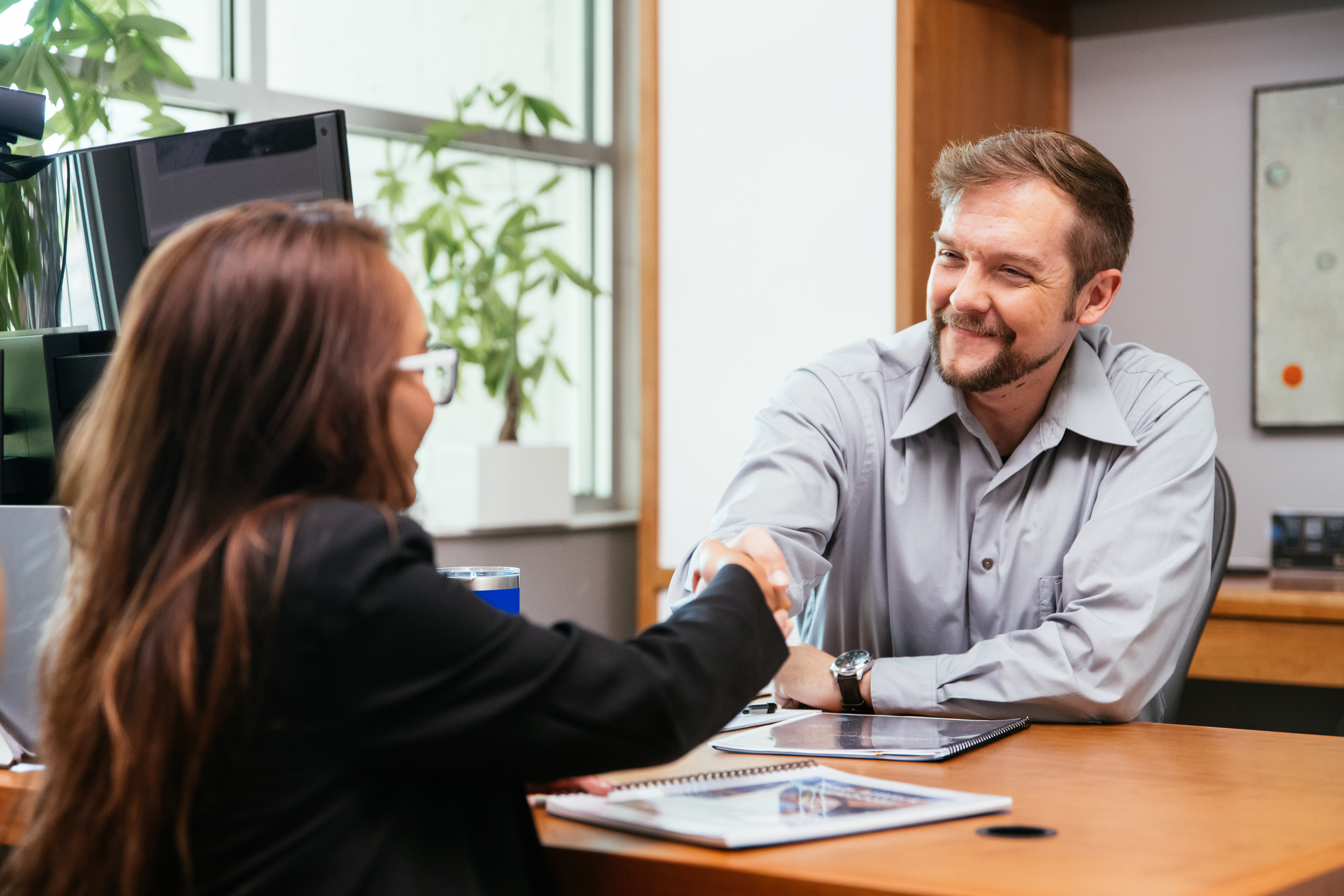HR manager congratulating the candidate